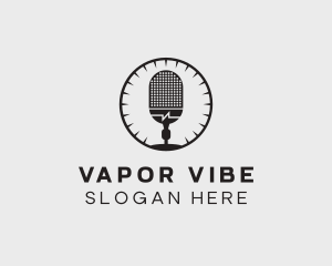 Studio Microphone Broadcast logo design