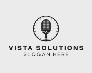 Studio Microphone Broadcast logo design