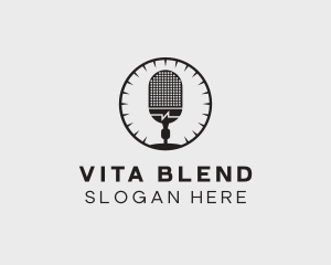 Studio Microphone Broadcast logo design