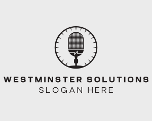 Studio Microphone Broadcast logo design