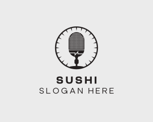 Studio Microphone Broadcast logo design