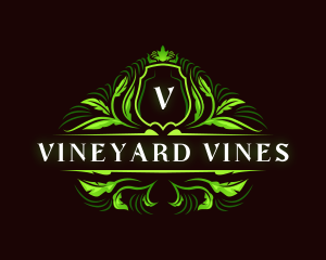 Vine Shield Ornamental logo design