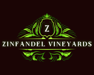 Vine Shield Ornamental logo design