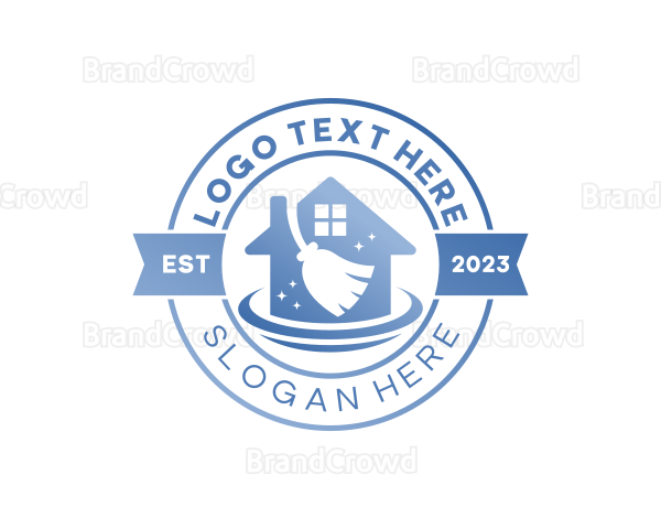 Home Cleaning Broom Logo