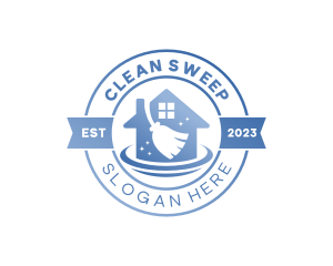 Sweeping - Home Cleaning Broom logo design