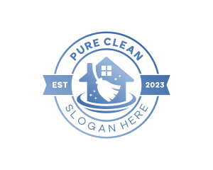 Home Cleaning Broom logo design