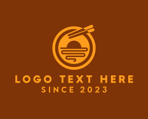 Orange - Sunset Ramen Food Stall logo design