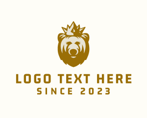 King - Wild Bear King Crown logo design