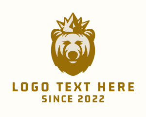 Grizzly - Wild Bear King Crown logo design