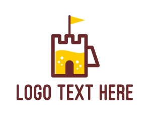 Alcoholic - Castle Beer Mug logo design
