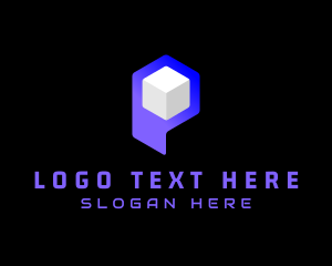 Esport - Tech Cube Letter P logo design