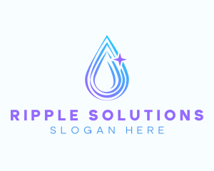 Water Droplet Ripple logo design