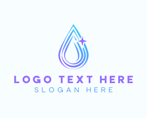 H2o - Water Droplet Ripple logo design