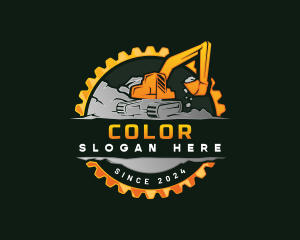 Excavator Gear Construction Logo