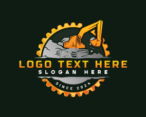 Land - Excavator Gear Construction logo design