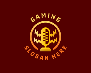 Broadcasting Podcast Mic Logo