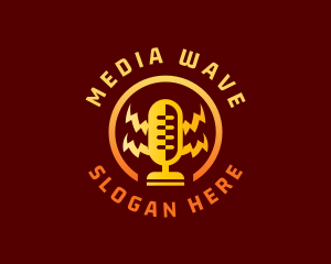 Broadcasting - Broadcasting Podcast Mic logo design