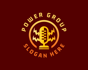 Streaming - Broadcasting Podcast Mic logo design