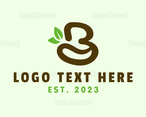 Organic Coffee Letter B Logo