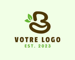 Latte - Organic Coffee Letter B logo design