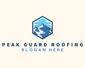 Mountain Peak Hexagon logo design