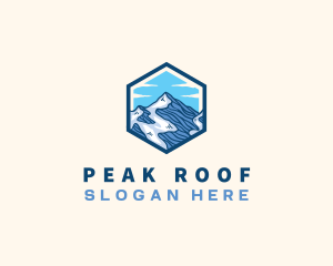 Mountain Peak Hexagon logo design