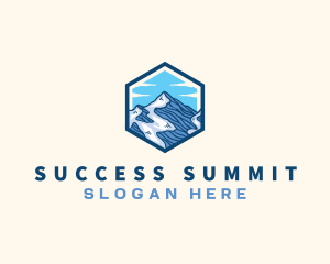 Mountain Peak Hexagon logo design