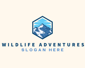 Mountain Peak Hexagon logo design