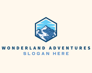 Mountain Peak Hexagon logo design