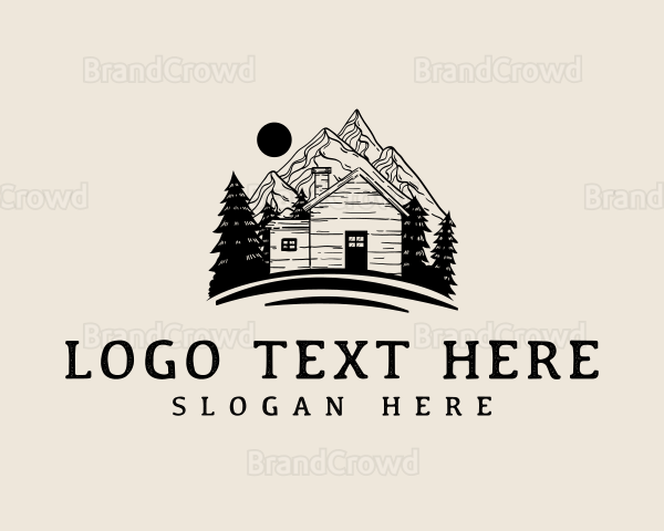 Outdoor Mountain Cabin Logo