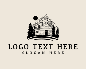 Campsite - Outdoor Mountain Cabin logo design