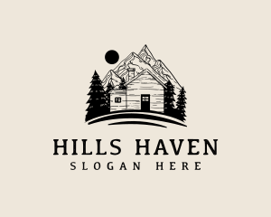 Outdoor Mountain Cabin logo design