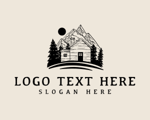 Travel - Outdoor Mountain Cabin logo design