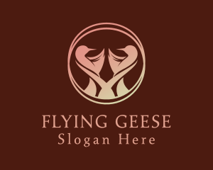 Geese - Wedding Swan Ring logo design