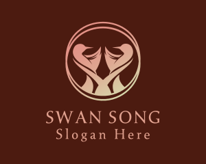 Wedding Swan Ring  logo design