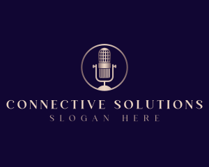 Communicate - Broadcasting Audio Mic logo design