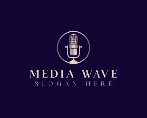 Broadcast - Broadcasting Audio Mic logo design