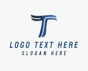 Modern - Generic Wave Business Letter T logo design