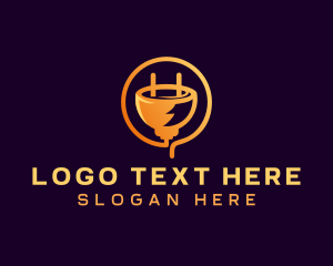 Ligtning - Electric Power Plug logo design