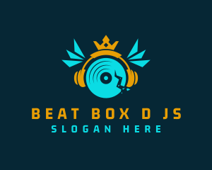 Dj - Crown Music DJ logo design