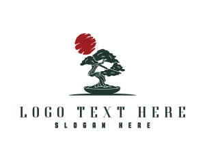 Grower - Asian Bonsai Tree logo design