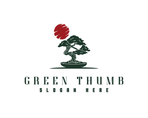 Grower - Asian Bonsai Tree logo design