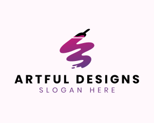 Interior Designer Paint Brush logo design