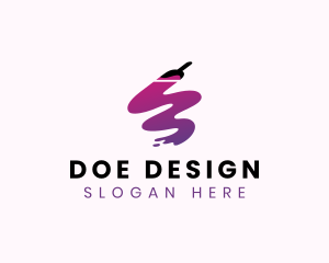 Interior Designer Paint Brush logo design