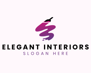 Interior Designer Paint Brush logo design