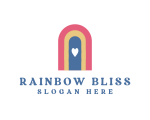 Bohemian Rainbow Valentine logo design