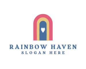 Bohemian Rainbow Valentine logo design