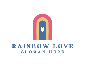 Bohemian Rainbow Valentine logo design