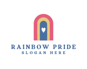 Bohemian Rainbow Valentine logo design