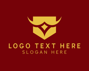 Clan - Horns Shield Diamond Bull logo design